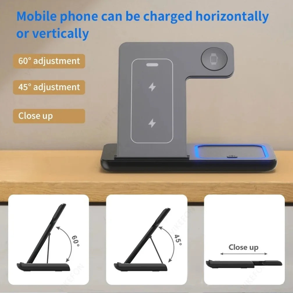 Foldable 3 in 1 Wireless Charging Station for Phones